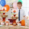 Nuenen Basketball Theme Party Cupcake Stand Decorations, 3 Tier Sports Theme Party Cupcake Tower Baseball Basketball Birthday Party Table Decorations for Baseball Basketball Sports(Basketball)