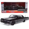 All Star Toys 1964 Chevy Impala Black with Custom Deep Dish Wheels 1/24 Diecast Model Blacked Out Lowrider Motormax Exclusive 73259