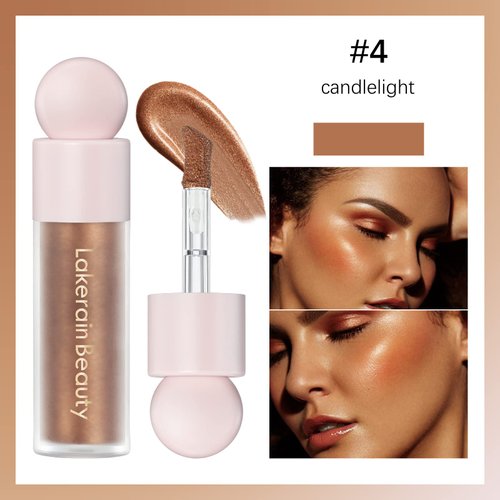 SOYUB Liquid Luminizer Blush Makeup, Liquid Illuminator Face Highlighter, Waterproof Long Lasting, Natural Skin Tint,Moisturizing Face Blush Wand for Cheek, Candlelicht