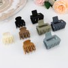 ATODEN Small Hair Clips Mini Claw Clips for Thin Hair 8Pcs Cute Hair Clips 2'' Square Neutral Claw Clips 1.5'' Double Row Teeth Matte Medium Hair Clips for Thick Thin Fine Hair Accessories