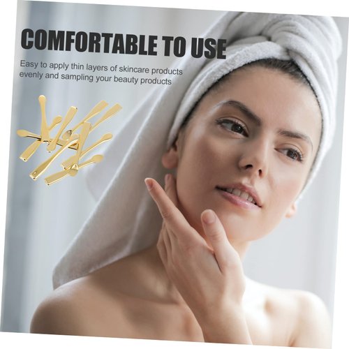 FOMIYES 50 pcs mask spoon beauty scoop eye cream spatula face cream spoon gold mask plastic scoops mask for face Skin Care Cream Spoons Face Cream Pick Spoon Makeup Pick Spoons lotion mini