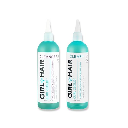 GIRL+HAIR Clear and Cleanse Set (2 x 10.1 fl oz) | Includes ACV Hair Rinse + Moisturizing Shampoo | With Apple Cider Vinegar & Tea Tree Oil | Reduces Dandruff, Moisturizes Scalp & Hair