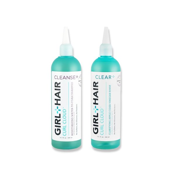 GIRL+HAIR Clear and Cleanse Set (2 x 10.1 fl oz) | Includes ACV Hair Rinse + Moisturizing Shampoo | With Apple Cider Vinegar & Tea Tree Oil | Reduces Dandruff, Moisturizes Scalp & Hair