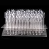 FingerAngel 64 PCS UV Gel Nail Art Tips Samples Nail Sticks Acrylic Nail Display Stand Rack Practice Tool Clear