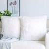 NordECO HOME Luxury Soft Faux Fur Fleece Cushion Cover Pillowcase Spring Decorative Throw Pillows Covers, No Pillow Insert, 18" x 18" Inch, White, 2 Pack
