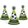 Big Dot of Happiness Goaaal - Soccer - Cone Happy Birthday Party Hats for Kids and Adults - Set of 8 (Standard Size)