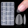 TOMICCA Short Almond Gel x Tips - Almond Shape Acrylic Nail Tips, Soft Gel Nail Tips Full Cover Nail Extensions 240pcs for Beginner and Professional 12 Sizes