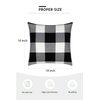 Syntus Set of 2 Buffalo Check Throw Pillow Covers Farmhouse Outdoor Plaid Square Pillow Cushion Case Black and White Polyester Linen for Christmas Thanksgiving Decor Car Bed Sofa, 18 x 18 inches