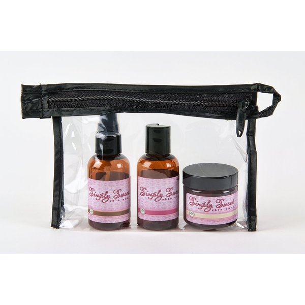 ACNE THERAPY KIT (2oz SET with BAG) Facial Cleanser Toner Moisturizer Blemish Skin Care Oily Clogged Pores Blackheads Pimples