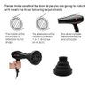 Hair Diffuser Attachment for Hair Dryer Travel Collapsible Portable Diffuser for Curly Hair Women .Airflow Attachment for Salon or Home Use with Nozzle 1.65-1.9In (Black)