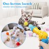 Mewlmart Cat Toys Interactive for Indoor Cats Kitty Toys Cat Toys for Indoor Cats Self Play Cat Ball Toy Pom Pom Balls Plush Ball Launcher for Cats Puff Balls Cat Enrichment Toys 30 Balls