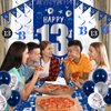 13th Birthday Decorations for Boys Girls, Blue Silver 13th Birthday Decorations Backdrop with Happy 13th Birthday Banner, Number 13 Hanging Swirls, Triangle Flag, 13 Years Old Birthday Party Supplies