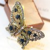 AKOAK Amazing Fashion Butterfly Hairpin Blue Crystal Headwear Barrette Hair Clip Headwear Accessories Jewelry (Bronze)