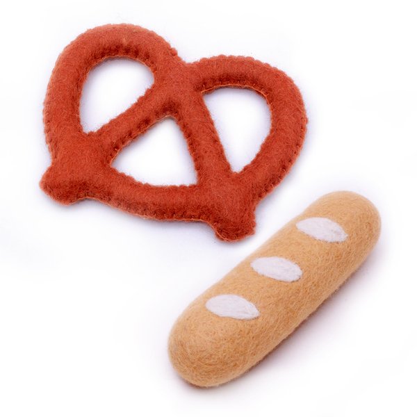 Glaciart One Catnip Chew Toys for Cats & Kittens - Bread Stick & Pretzel Shapes - Fun & Cute Catnip Toys for Cats, Kitten and Cat Kicker Toy, Indoor Cat Teething Chew, Biting - Pet Cat Birthday Gift