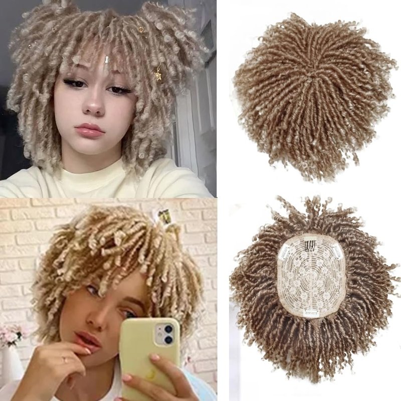 Locs Wiglets Dreadlock Hair Topper Wig For Women/Man 6inch Short Ombre