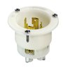 Leviton 2715 30-Amp, 125/250 Volt, Flanged Inlet Locking Receptacle, Industrial Grade, Grounding, White