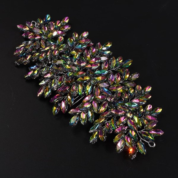 JWICOS Crystal Bride Wedding Hair Comg Bridal Hair Comb Hair Clip Flower Wedding Hair Accessories for Women and Girls (Colorful)
