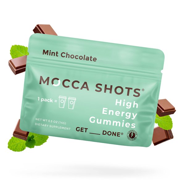 SGC Seattle Gummy Company Caffeine Energy Gummies 12-Pack, Mint Chocolate Mocca Energy Chews, Nootropic, Vegan, Plant-Based, Gluten Free, 200mg Caffeine