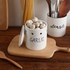 LEETOYI Ceramic Garlic Keeper with Lid, Garlic Container for Counter Easy to Clean,Garlic Saver to Keep Your Garlic Cloves Fresh Longer,Farmhouse Garlic Holder Storage Container, 31 oz White