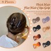 8Pcs French Concord Flat Hair Clips, FHDUSRYO 3.35 inch Flat Hair Claw Clips, Alligator Hair Clips Volume Strong Hold Banana Barrettes, Non-slip Hair Clamps Jaw Clips for Women, Girl, Thick Hair