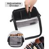 Makeup Brush Case Makeup Brush Holder Travel Makeup Bag for Women Stand-up Brush Cosmetic Bags Professional Makeup Artist Storage Organizer with Shoulder Starp and Adjustable Dividers