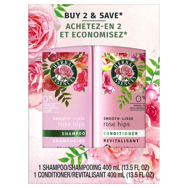 Herbal Essences Smooth Shampoo & Conditioner, (2) 13.5 Fl Oz Bottles, 1.82 Fl Oz