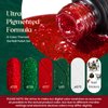 Beetles Gel Nail Polish Set, Sparkle Red Green Gel Polish Kit Soak Off UV LED Gel Nail Kit Manicure Gift with Nail Strengthener Gel and Stickers Nail Art Beetles Gift Spree