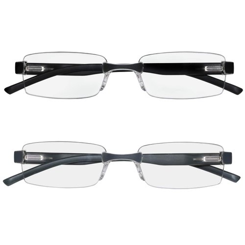 Success Eyewear Reading Glasses Set of 2 Rimless Ultra Lightweight Comfort Glasses for Reading for Men and Women +3