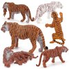 6 PCS Realistic Wildlife Animal Figures Tiger Model Figurines Party Favors Cake Toppers School Project Desktop Decoration Cognitive Toys for 5 6 7 8 Years Old Boys Girls Kid