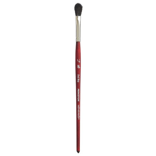 Princeton Velvetouch Paintbrush, Size 1/4 inch, Scarlet