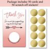 Haizct 50 Pack Thank You Blank Gift Certificate Scratch Off Cards for Small Business, Spa Beauty Makeup Hair Salon, Bridal Shower, Baby Shower, Country Wedding (Thank You CardD), Gold-GK089