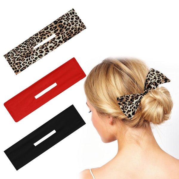 Mabor 3Pcs Bun Hair Maker French Deft Bun Hair Twister Hair Donut Heatless Lazy Hair Curler Hair Twist Bun Maker Flexible Reusable Hair Styling Accessories for Women Girls