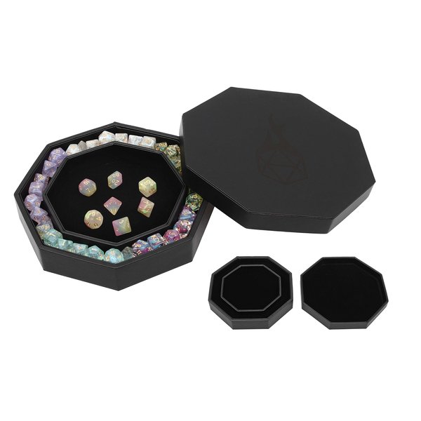 Forged Dice Co. Dice Tray Arena Rolling Tray and Storage Compatible with Any dice Game, D&D and RPG Gaming (Black)
