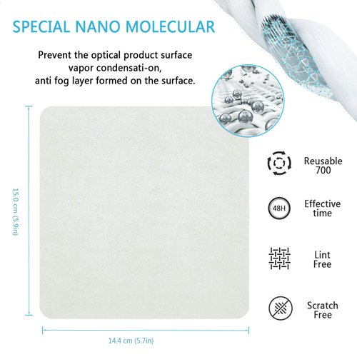 LifeArt Anti Fog Cloth for Eyeglasses, Microfiber Cleaning Cloth for Screen, Goggles and Ski Masks, Nano Technology, Reusable 700 Times, Safe on All Types of Lens Coating, Streak-Free (1 Pack)