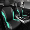 CAR PASS Line Rider Sporty Front Seat Covers,Mint Car Seat Covers Two Front Seats Only for Cute Women Girl, Airbag Compatible,Universal Fit Sedans,Cars,Vans,SUV,Truck(Black and Mint)