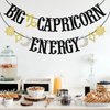 Big Capricorn Energy Banner, Capricorn Birthday Decorations, Capricorn Season Decor, Zodiac Sign November December Birthday Banner, Constellation Birthday Decor, Astrology Party Supplies, Black Glitter