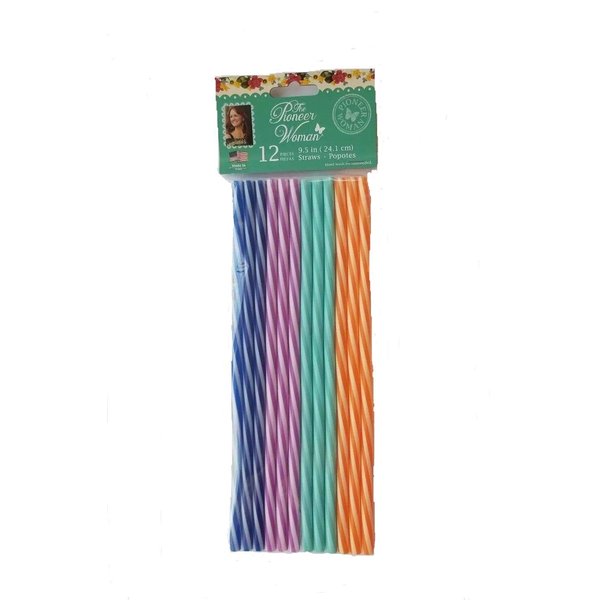 The Pioneer Woman Reusable Plastic Straws (12 Pieces)