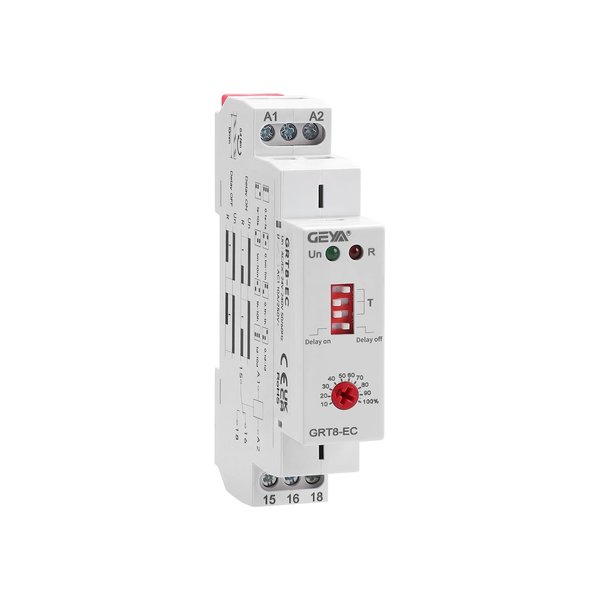 GRT8-EC Dual Function Economic Time Relay, On Delay or Off Delay, IGEYAPA 10A Adjustable Timer Delay Relay, Voltage Range AC DC 24V to 240V DIN Rail Relays of Wide Time Delay Range for 0.1s to 10 Days