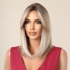 testar Blonde Wigs For White Women Blonde Bob Wigs with Curtain Bangs Women Wigs Layered Short Blonde Wigs Synthetic Wig for Daily Party Use