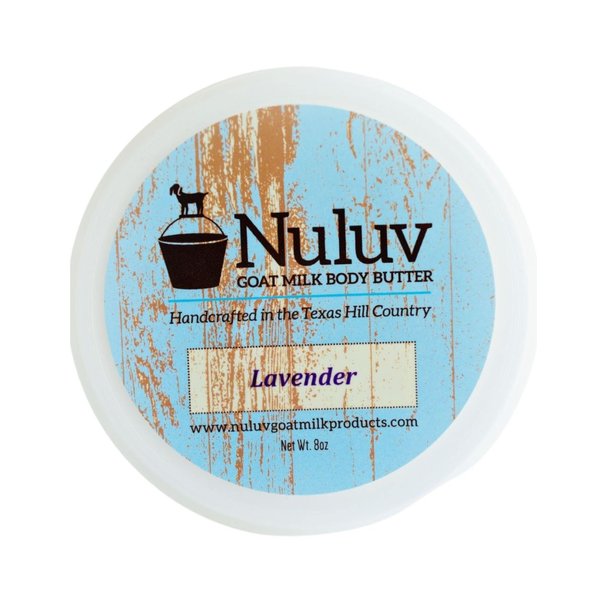 NULUV Goat Milk Body Butter Long-Lasting Moisture Soothing for Dry and Sensitive Skin, Made in USA, 8 Ounces (Lavender)