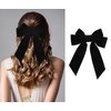Big Hair Bows for Women Girl, 7" Velvet Black Hair Clip Accessories, Gift for Mom, Elegant Hair Decor for Wedding Prom Dating