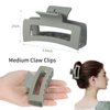 Sisiaipu 3.5 Inch Medium Hair Claw Clips 6 Pack Brown Hair Clips for Women Square Claw Clips Rectangle Clips for Hair Banana Jaw Clips Hair Accessories for Girls -Brown