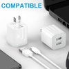 Qntry USB Wall Charger, [MFi Certified] iPhone Charger Lightning Cable 6FT(4PACK) Fast Charging Data Sync Cords Dual Port USB Plug Compatible with iPhone 12/mini/Pro/Max/11/Pro/Xs/XR/X/8/7/Plus