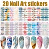 WOKOTO 20 Sheets 280 Pieces Marble Design Gel Nail Polish Strips for Women Gradient Nail Gel Stickers Wraps Gel Nail Stickers Full Nail Wraps Stick On Nails Polish Stickers Press On Nails