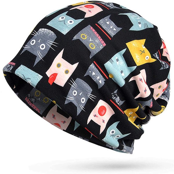 Glamorstar Womens Beanie Hat Chemo Cap Stretch Slouchy Turban Headwear Black
