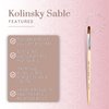 Tammy Taylor Kolinsky Sable Brush | Real Sable Hair | Professional Salon Quality Flat Oval Acrylic Nail Brush | Easy to Clean | Durable Wood Handle with Slanted Tip | Medium