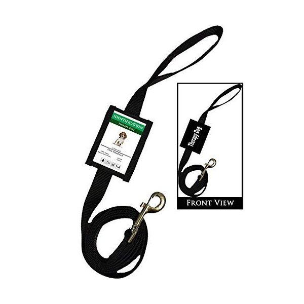 S.A. Shop Improved Therapy Animal Leash with Detachable Id Card Holder Plus Seat Belt Clip