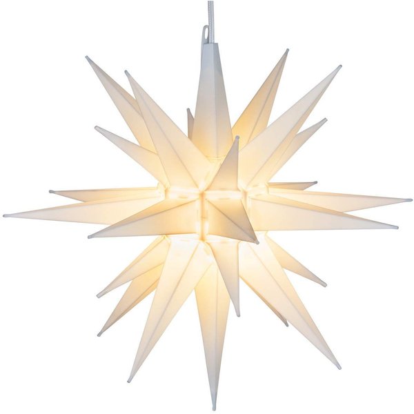 Kringle Traditions 14" White Star Outdoor Decoration, Christmas LED Star Decor, Moravian Star Christmas Light