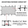 Funmit 22"x38" Cargo Net Stretches to 44"x76", Latex Bungee Cargo Net with 2"X2" Small Mesh and 12 Adjustable Plastic Hooks, for Car ATV Boat SUV Van Trailer Snowmobile (Black)