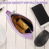 TIESOME Coin Purse, PU Lychee Pattern Zipper Coin Purse Portable Coin Purse Mini Change Wallet for Women Coin Pocket Mini Money for Women Credit Card ID Key Headset Lipstick (Light Purple)